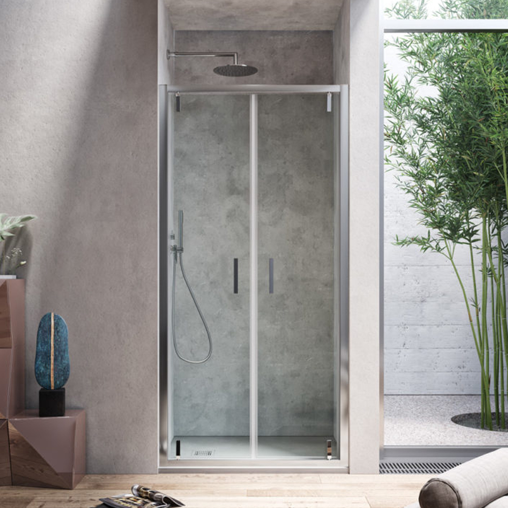 Porta doccia 2 ante battenti reversibile da 75 cm modello Dioniso