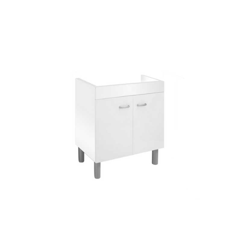 Mueble bajo fregadero de acero inoxidable 80x50 cm, color Blanco