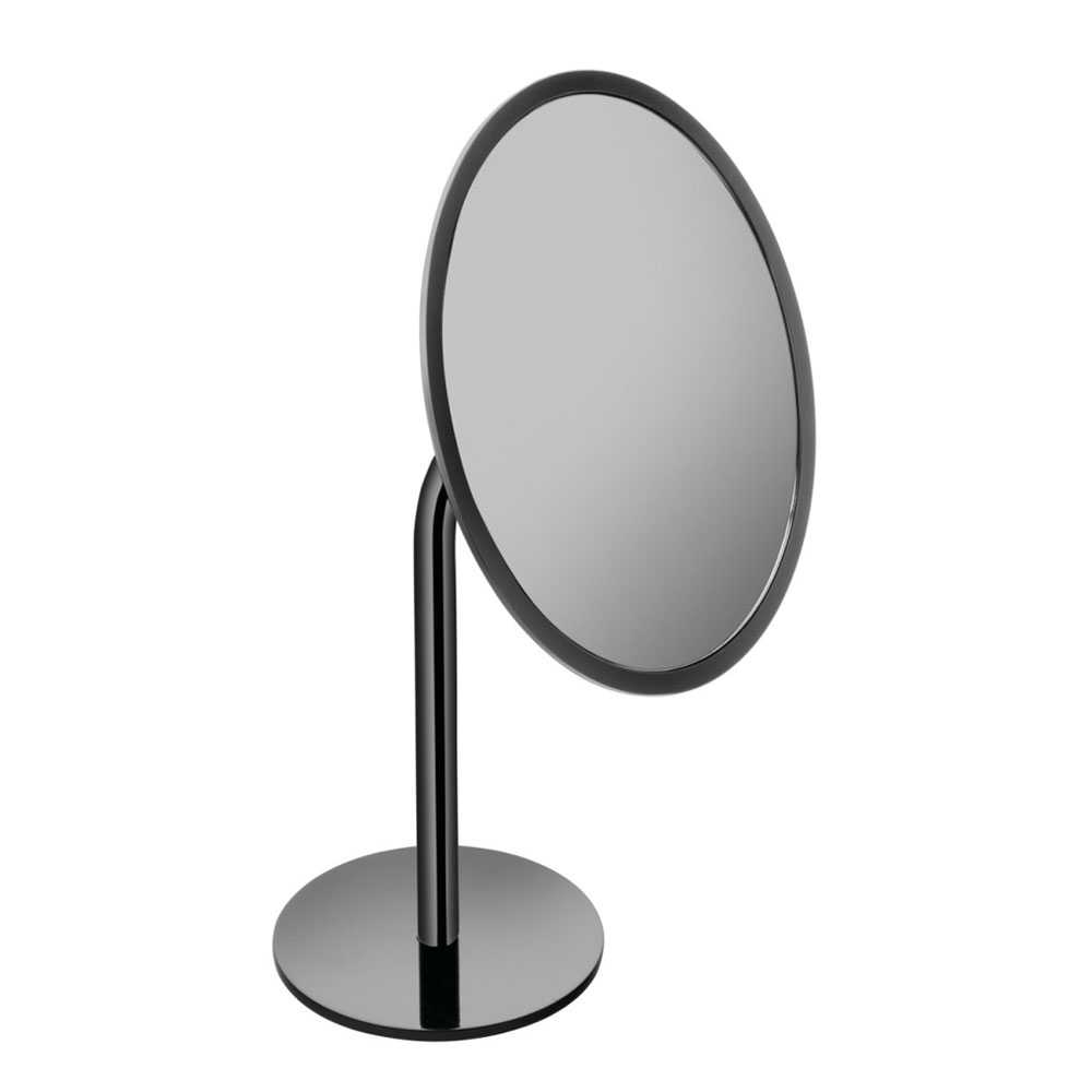 Specchio ingranditore da appoggio in ottone e plastica della collezione  'Black & White' by Cosmic - Bianco