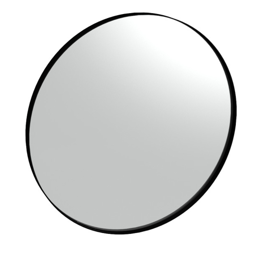 Specchio tondo con cornice in resina verniciata nera Lineabeta Speci  diametro cm 75