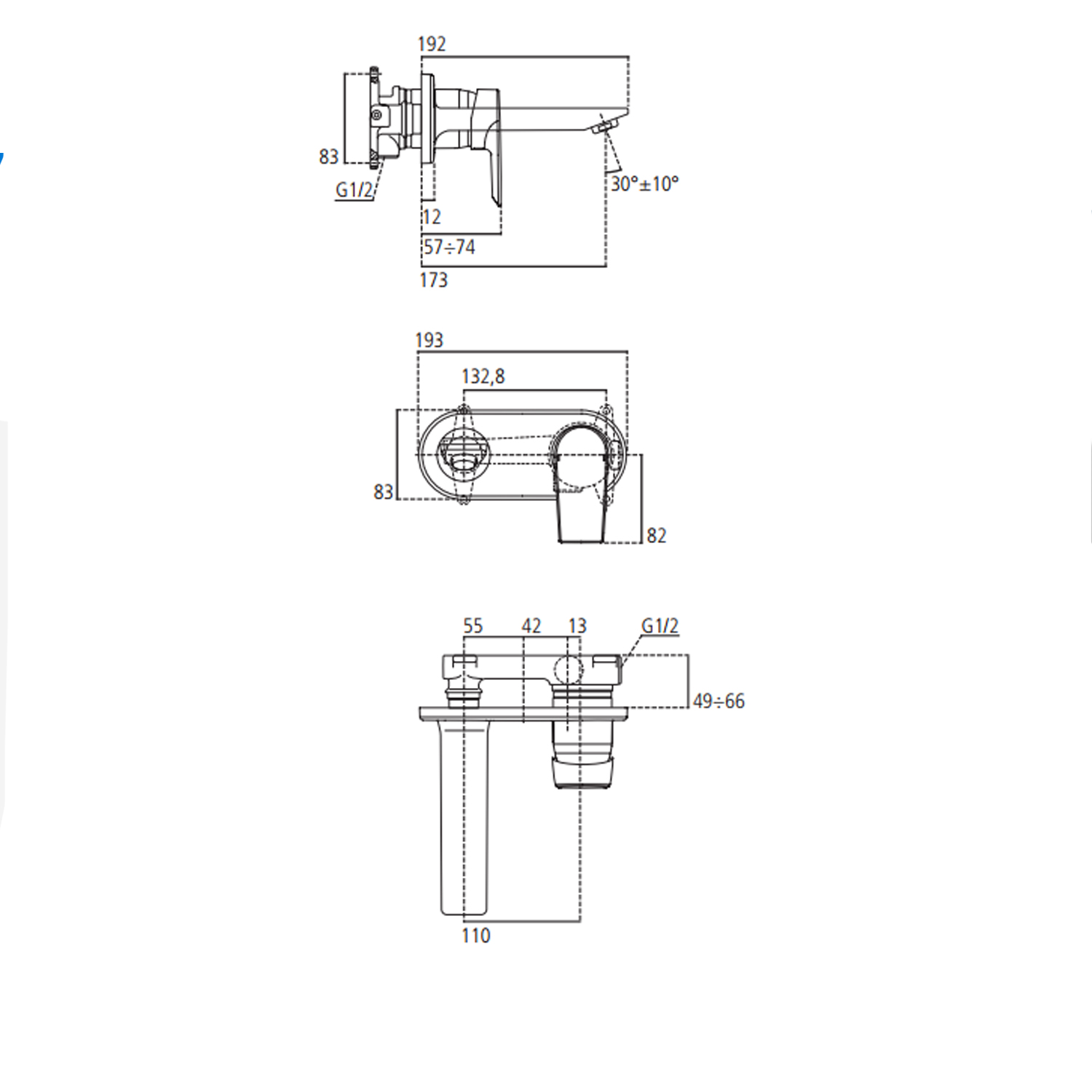 Ideal Standard wall-mounted basin mixer Ceramix | CeramicStore