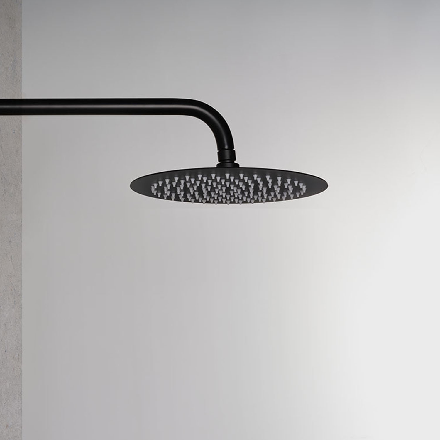 Black stainless steel shower arm 33 cm Ares