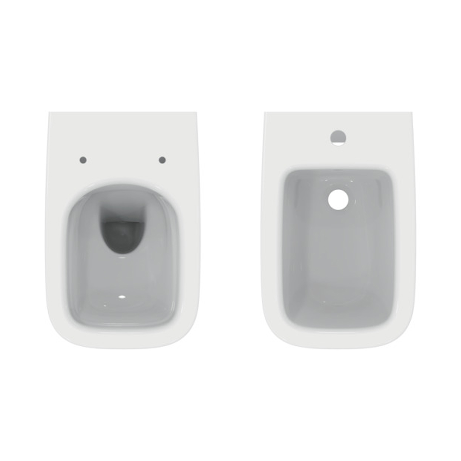 Flushtothewall sanitary ware with seat with traditional closing, Life Ideal Standard collection