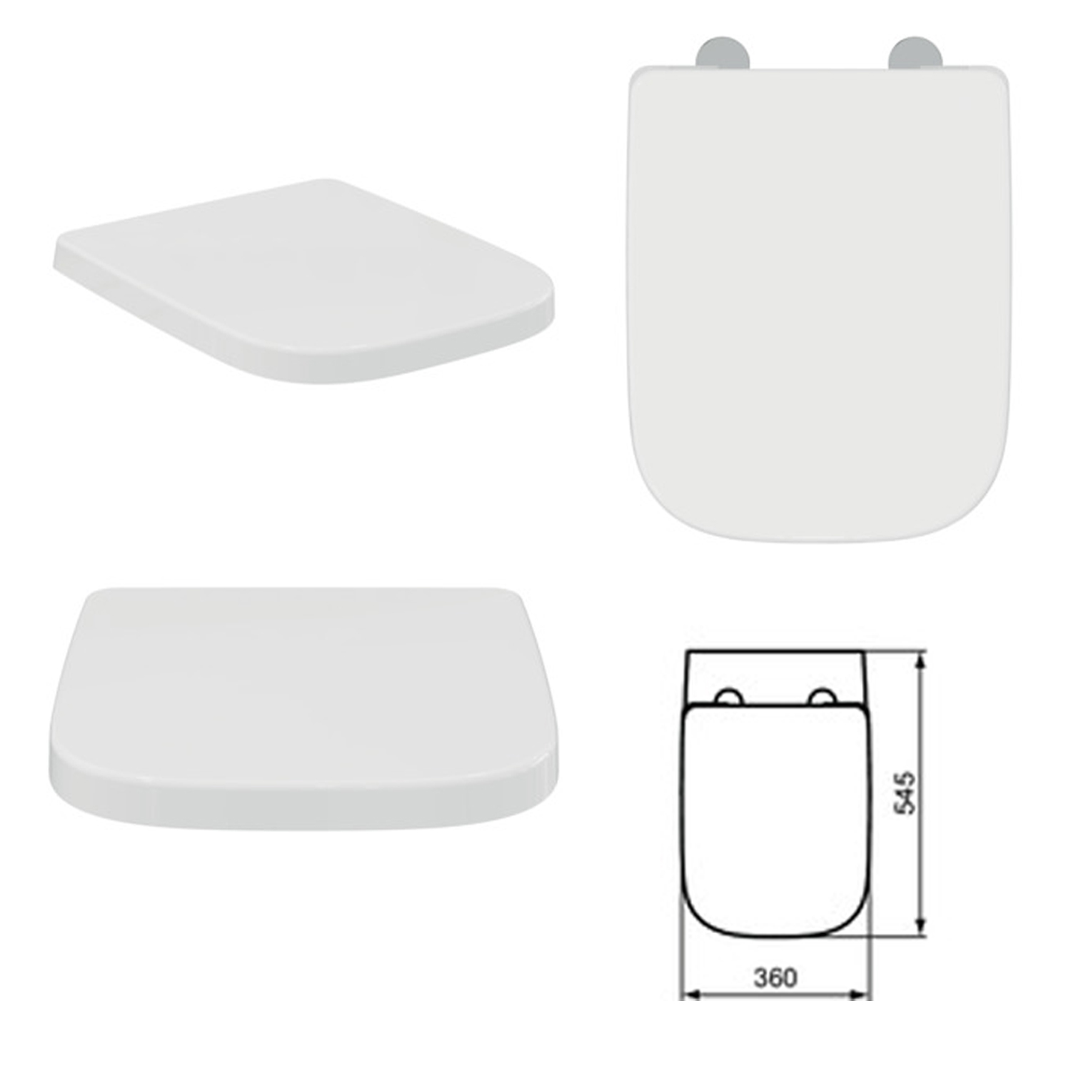 Suspended sanitary ware with seat with traditional closing, Life Ideal Standard collection