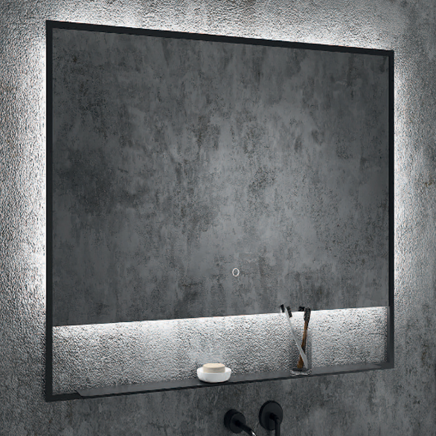 Specchio da bagno 100x80 cm retroilluminato koh-i-noor modello ambiente  Led