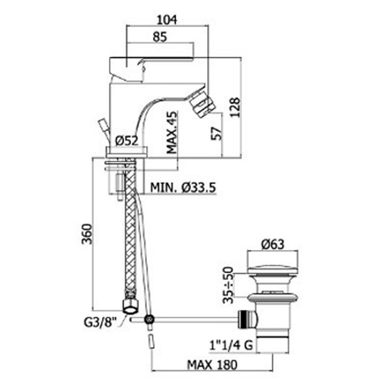 Set of mixers Paffoni Blu washbasin and bidet