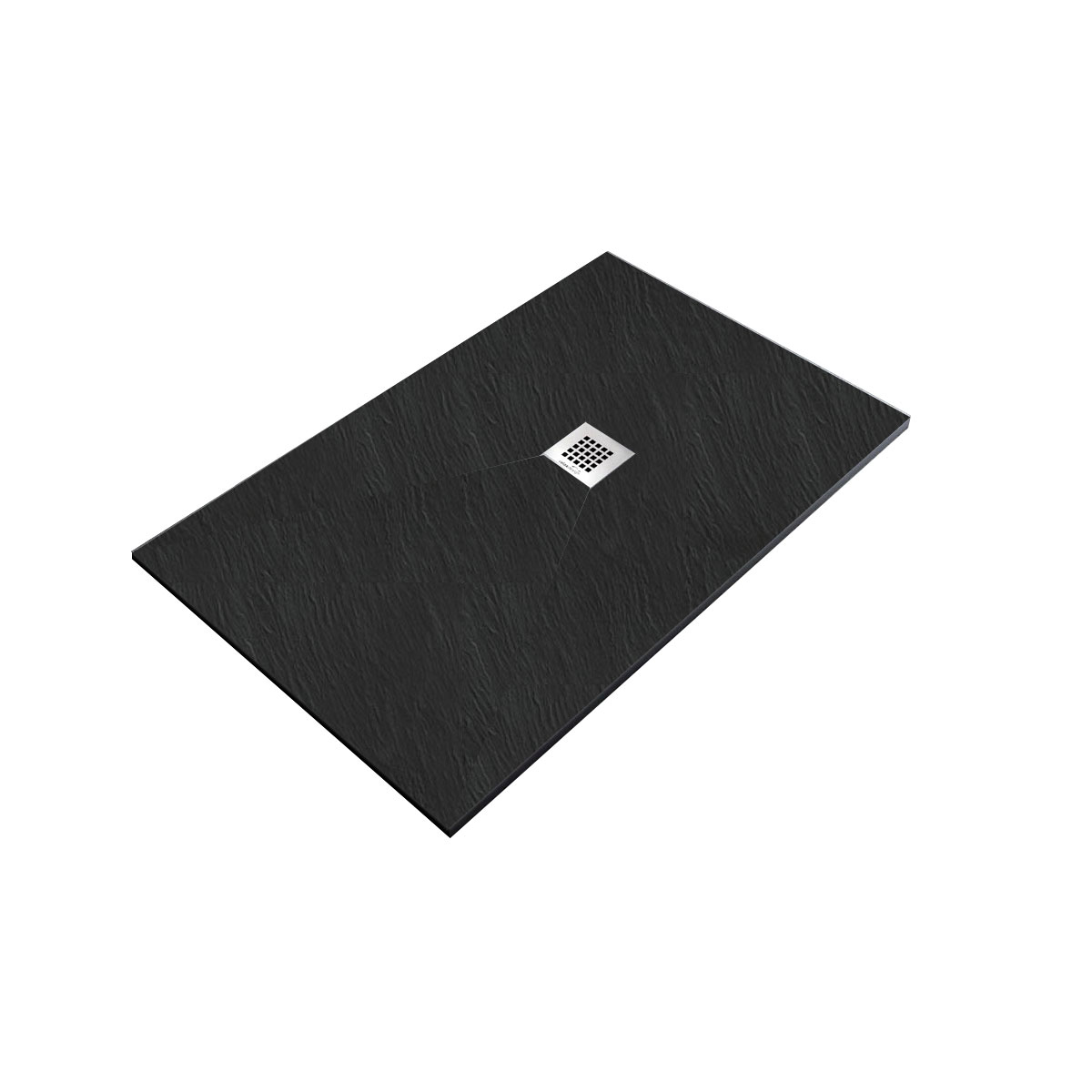 Floor level shower tray 90x100 H 2,5 cm Easy slate effect | CeramicStore