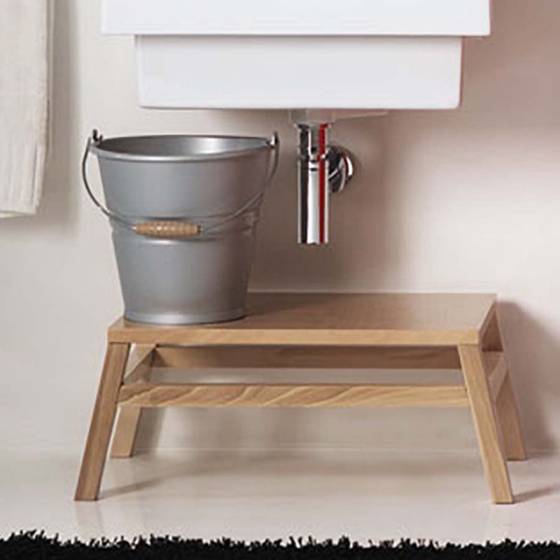 Panca- Piedistallo in legno xilon per lavatoio e lavarredo da bagno