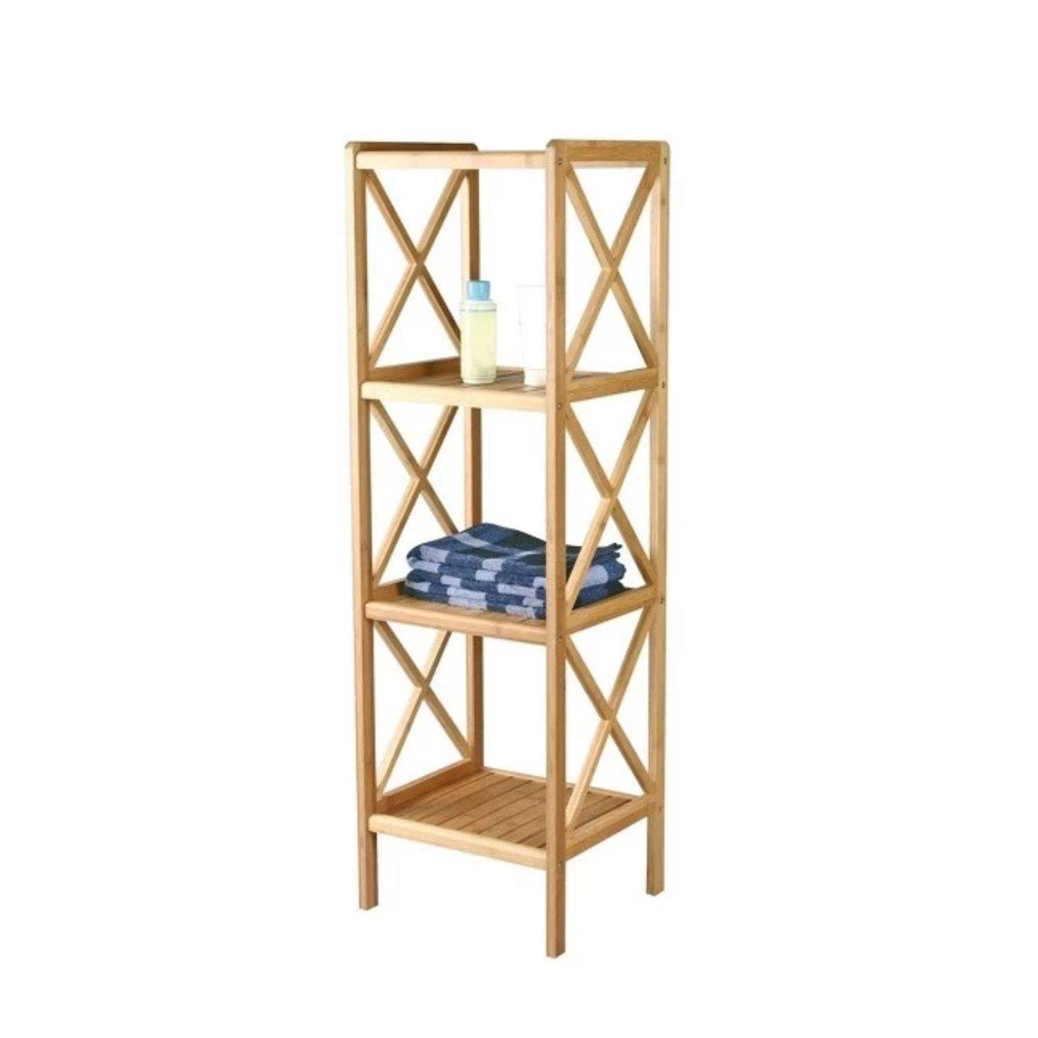 Estante de ducha colgante de 2 niveles bambu Organización