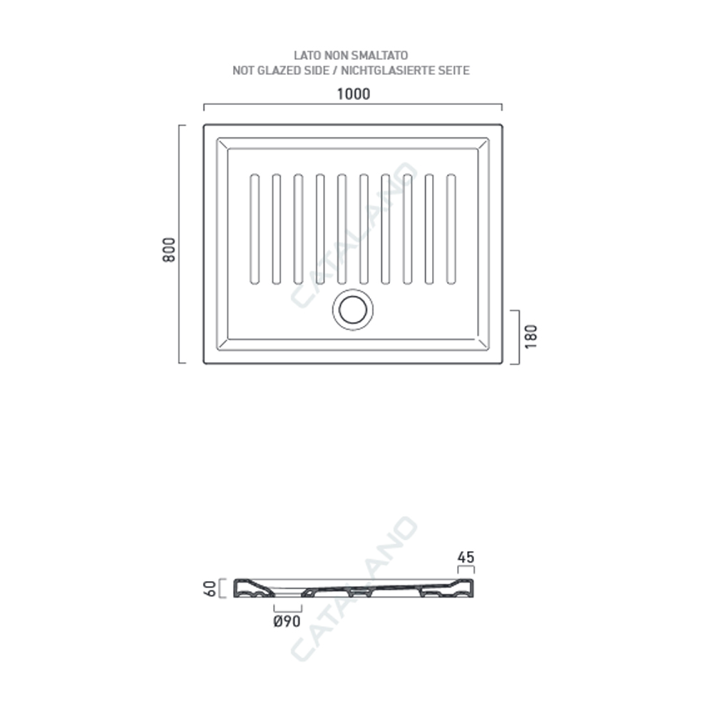 Piatto Doccia Catalano Prezzi.Piatto Doccia 100x80 Verso New Ceramica Catalano Ceramicstore