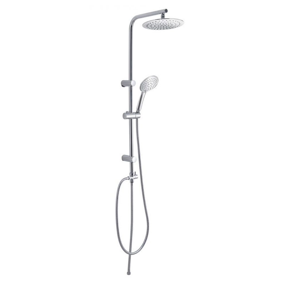 100 cm adjustable shower column with round shower head and single jet hand  shower and diverter