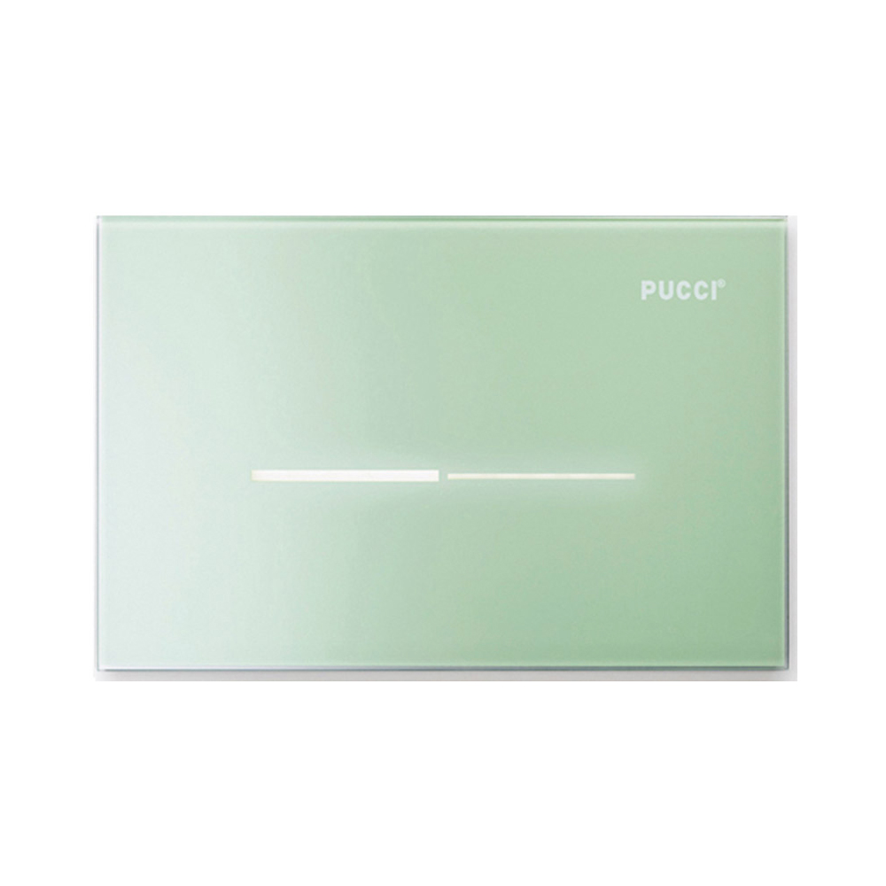 Placca per cassetta Pucci Eco Sfioro 2 Pulsanti in vetro Verde Lucido