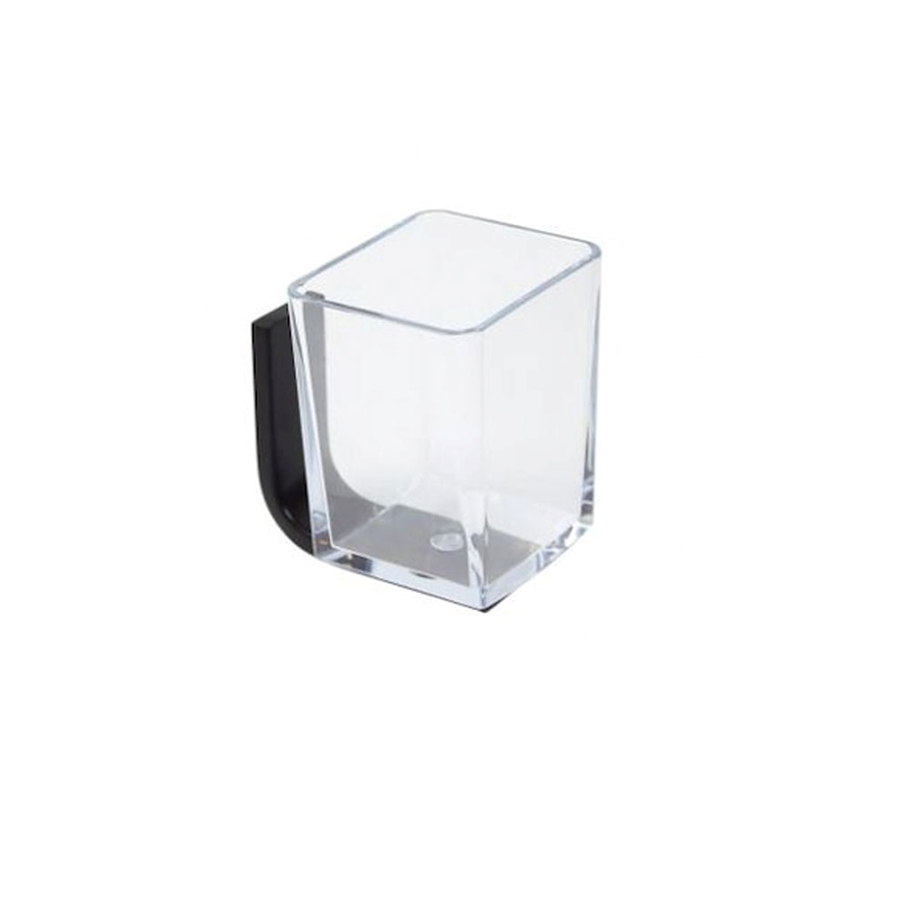 Bicchiere Porta spazzolino a parete da bagno in vetro satinato mod