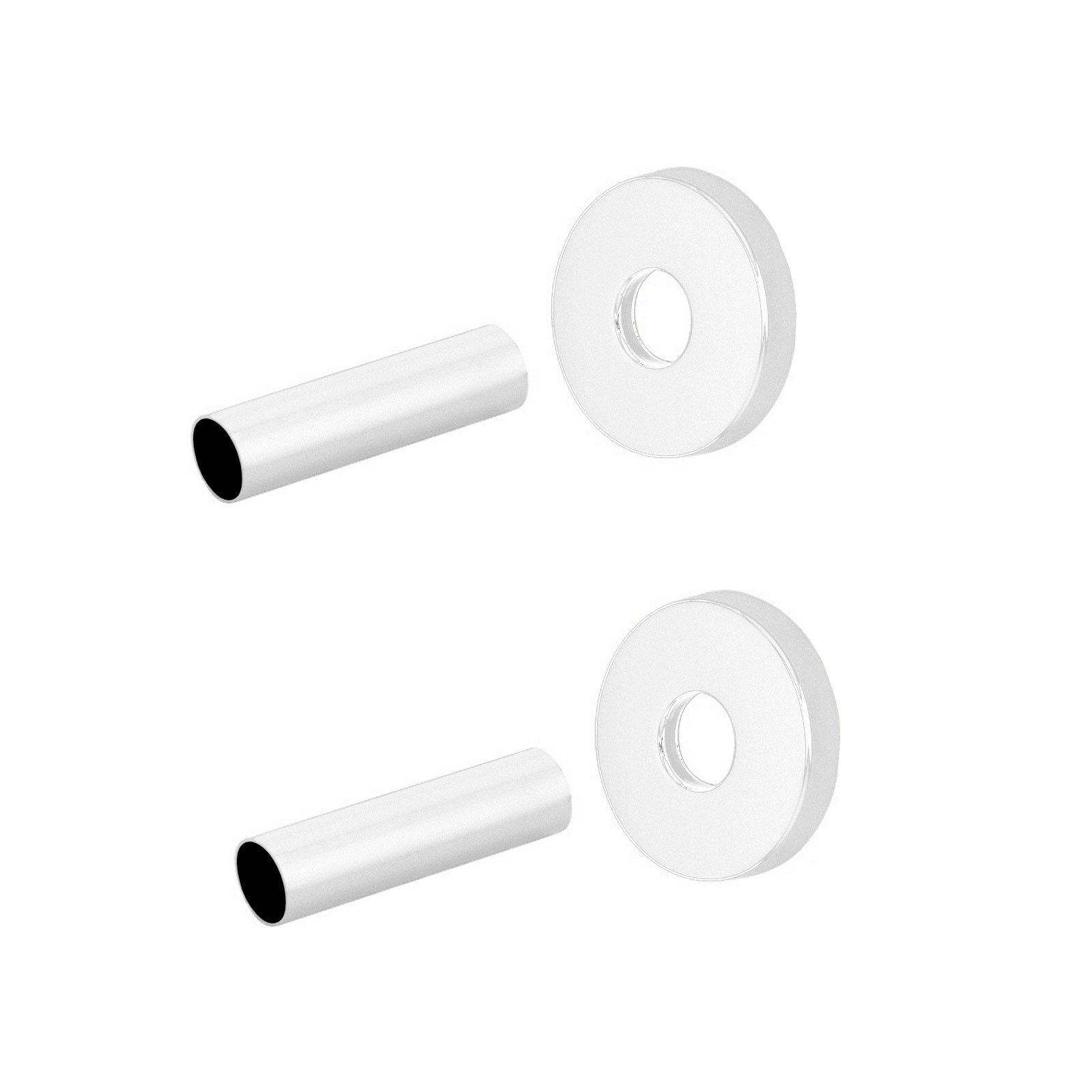 Kit cache-tuyau pour radiateurs et sèche-serviettes de tout entraxe Blanc  brillant