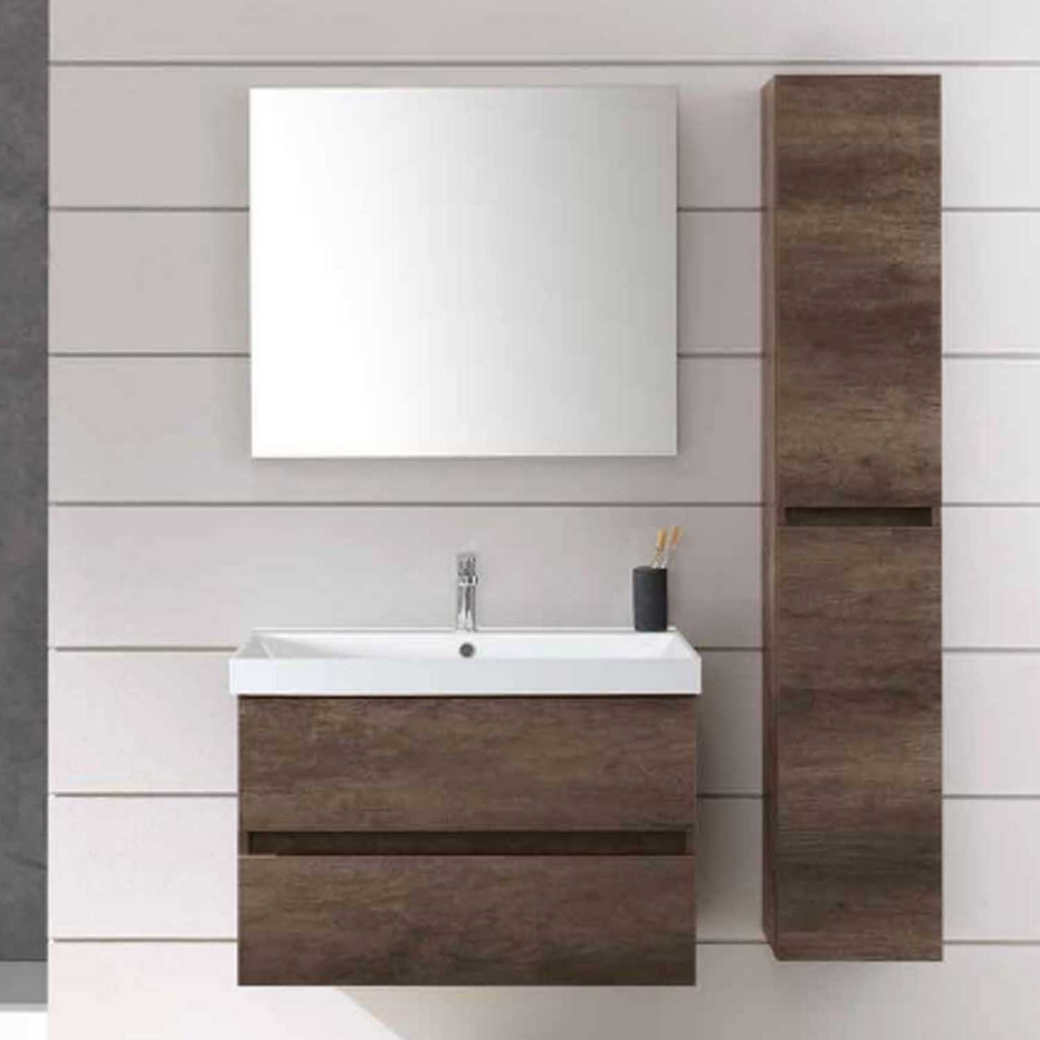 NELLIO - Mueble de baño de pared - Mueble de baño suspendido - Dimensiones  64x30x90 cm - Almacenamiento de baño
