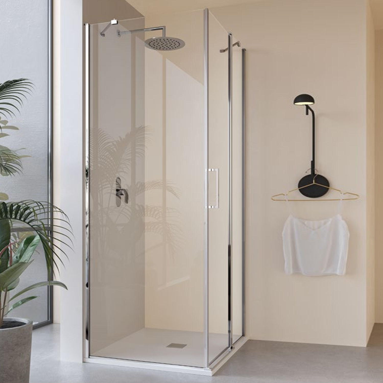 Mampara de ducha fijo + abatible altura 200 cm - Serie 7