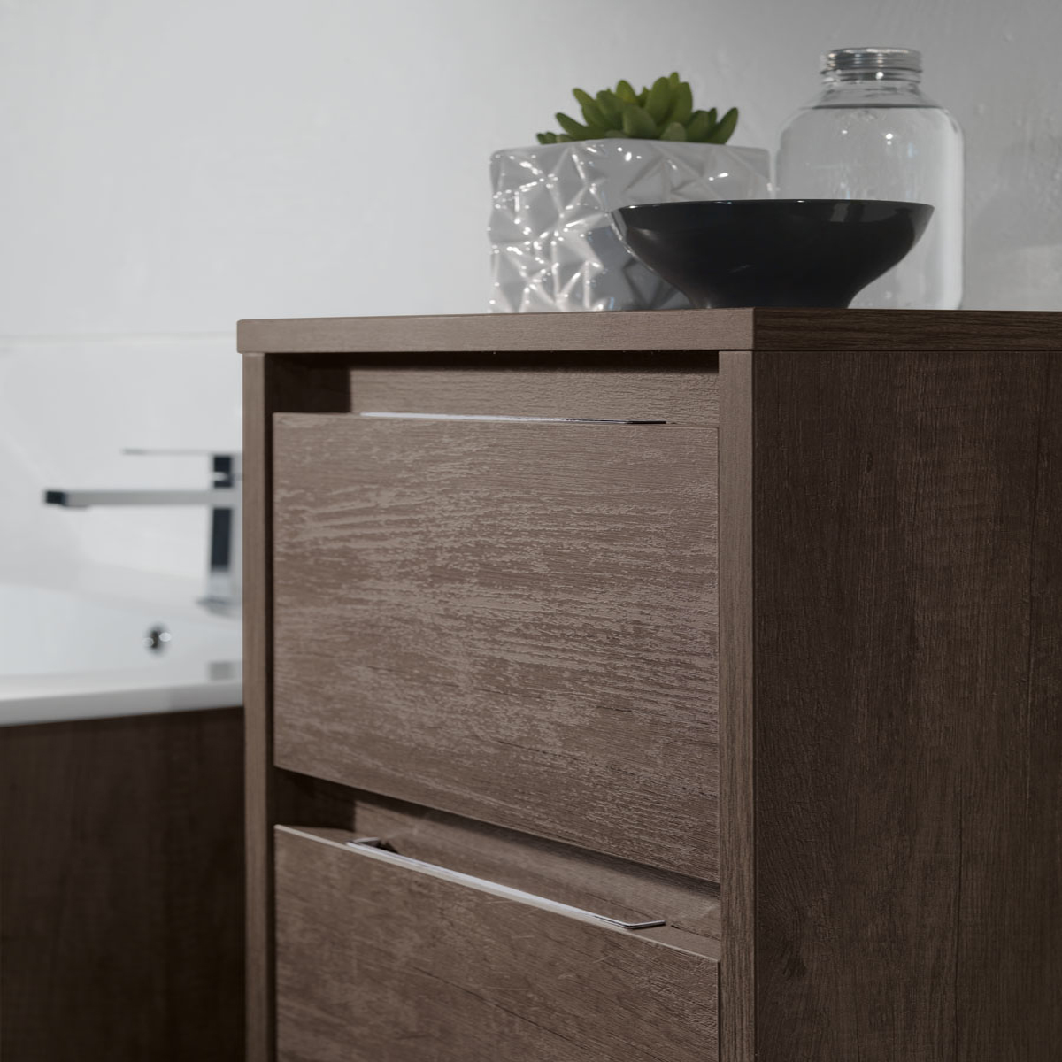 Suspended bathroom Loto02 cm 145x190x46 dark oak