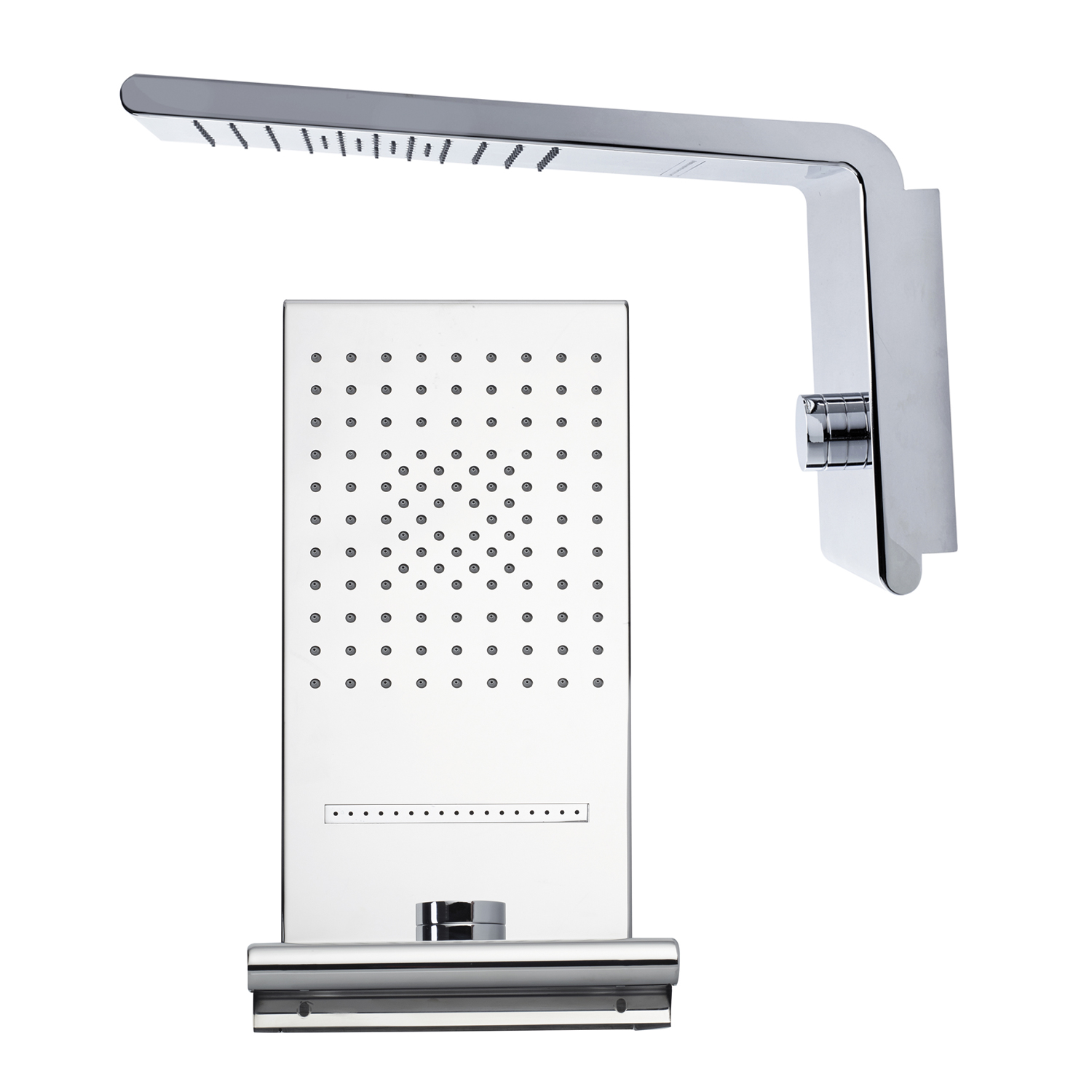 Bossini Syncro Rain shower head 3 jets chromed stainless steel 45x20 cm