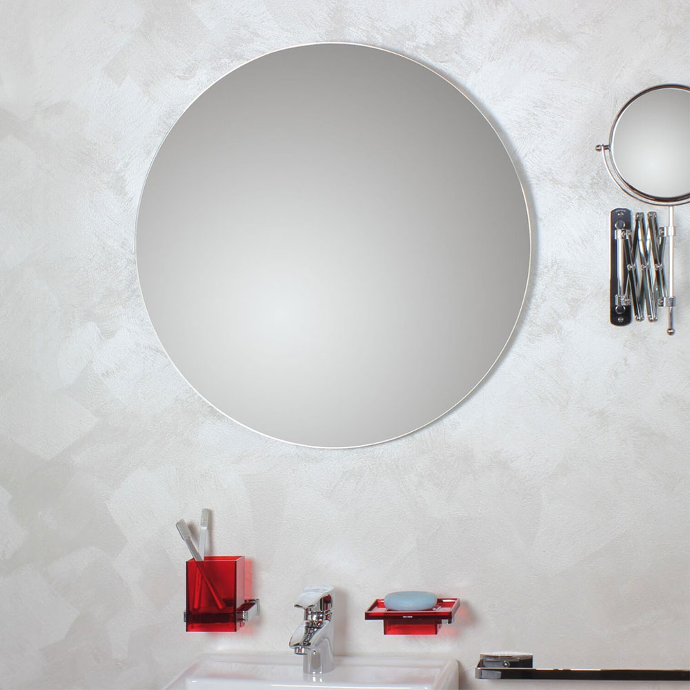 Specchio da parete in argento ø70 cm