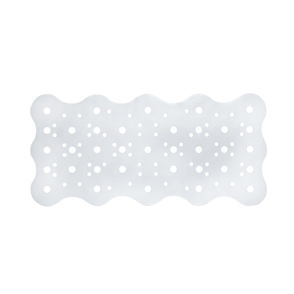 Alfombrilla antideslizante para ducha o bañera en PVC blanco 72x34 cm