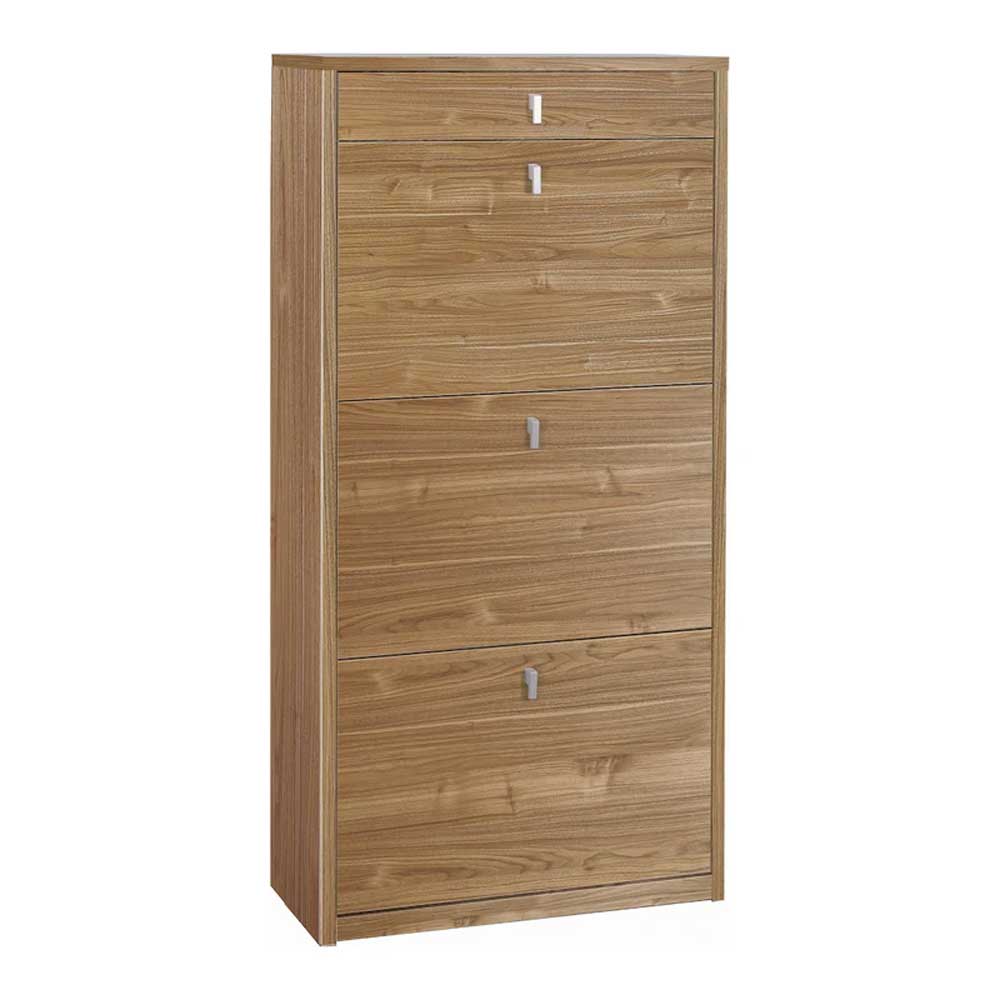 Elegant shoe rack with 3 doors + 1 drawer depth 29 Stelvio walnut by Sarmog