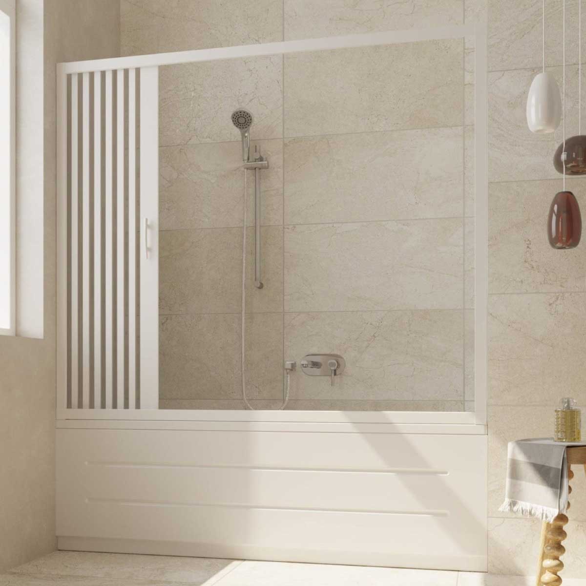 Box doccia sopra vasca per nicchie comprese tra i 140 e i 170 cm realizzato  in PVC