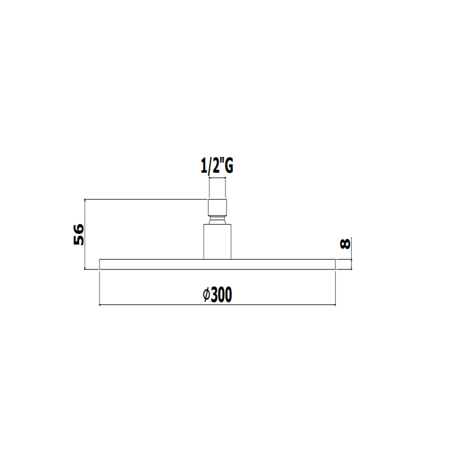 Paffoni Master King round shower head diameter 300 mm in brushed metal