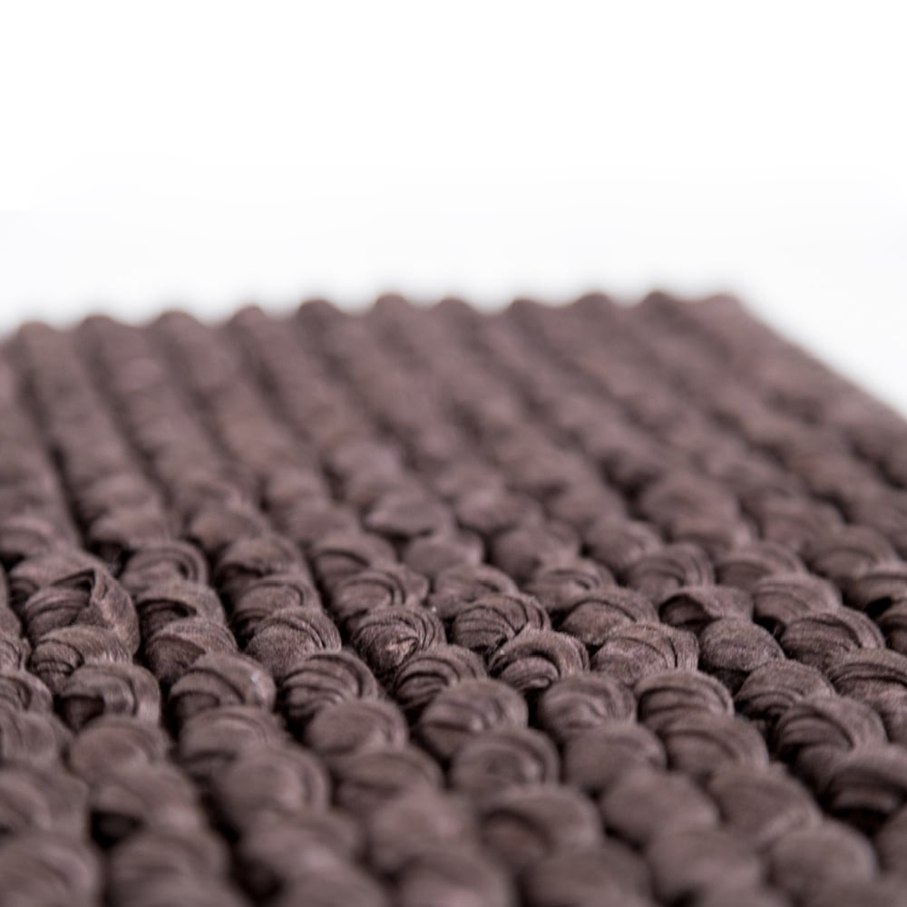 Tappeto bagno Rug cm 110x60 in fibra naturale e cotone con intreccio  tessuto. Colore Marrone Cipì
