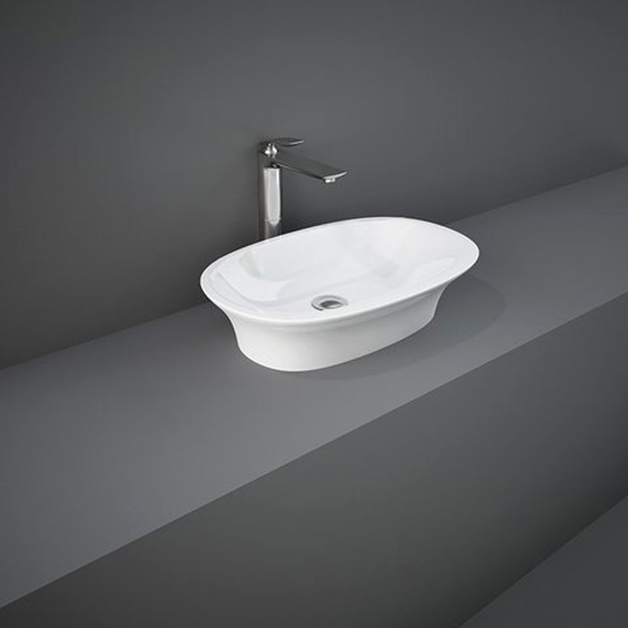 Lavabo Da Appoggio Sensation In Ceramica Bianca Lunghezza Cm Senza