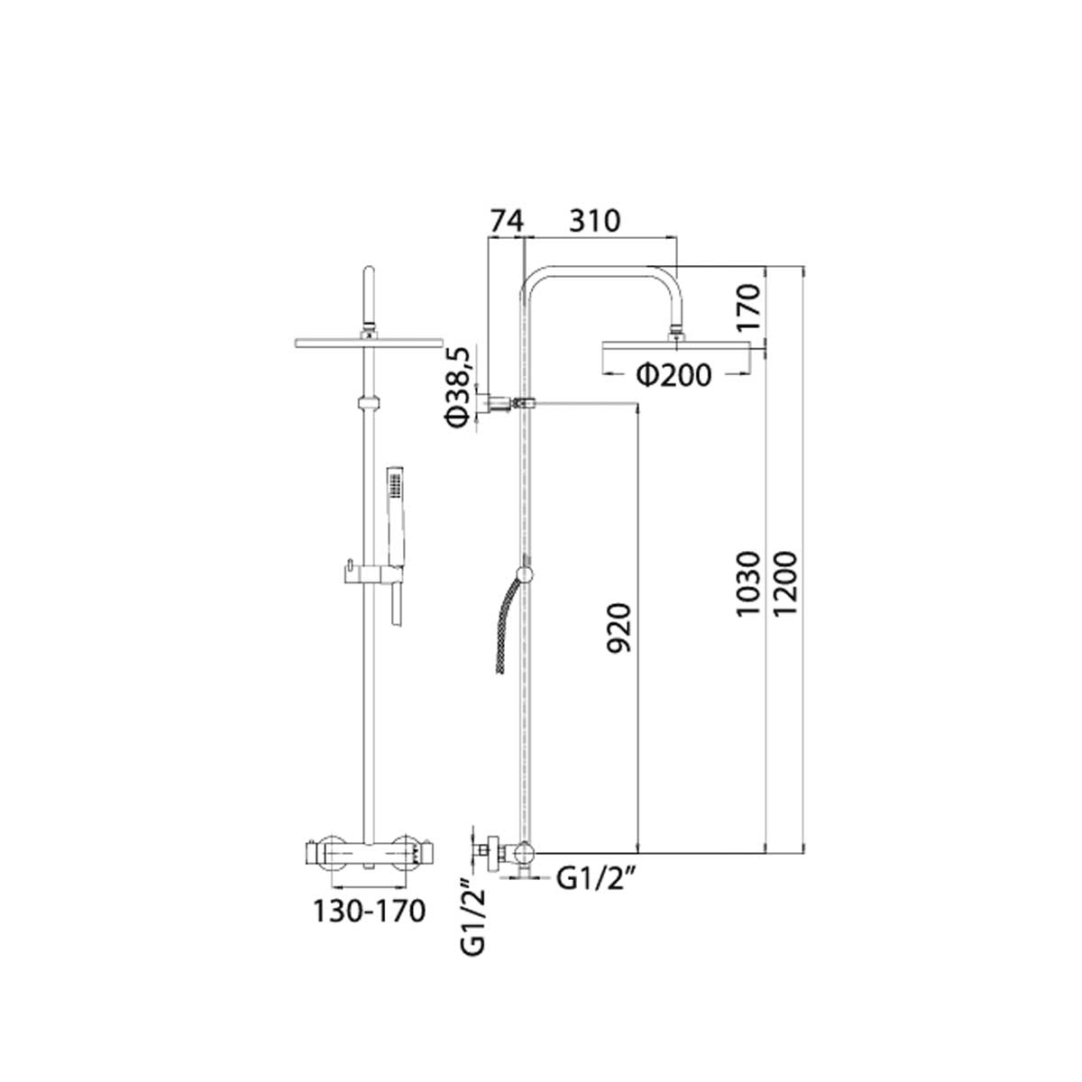 Spartaco thermostatic shower column by Mamoli Rubinetterie CeramicStore