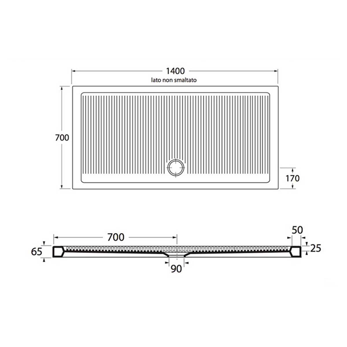 Francy Ceramic Shower Tray 70X140 CeramicStore