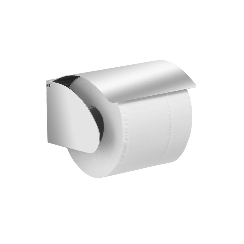 Support papier toilette en inox avec porte-rouleau et brosse