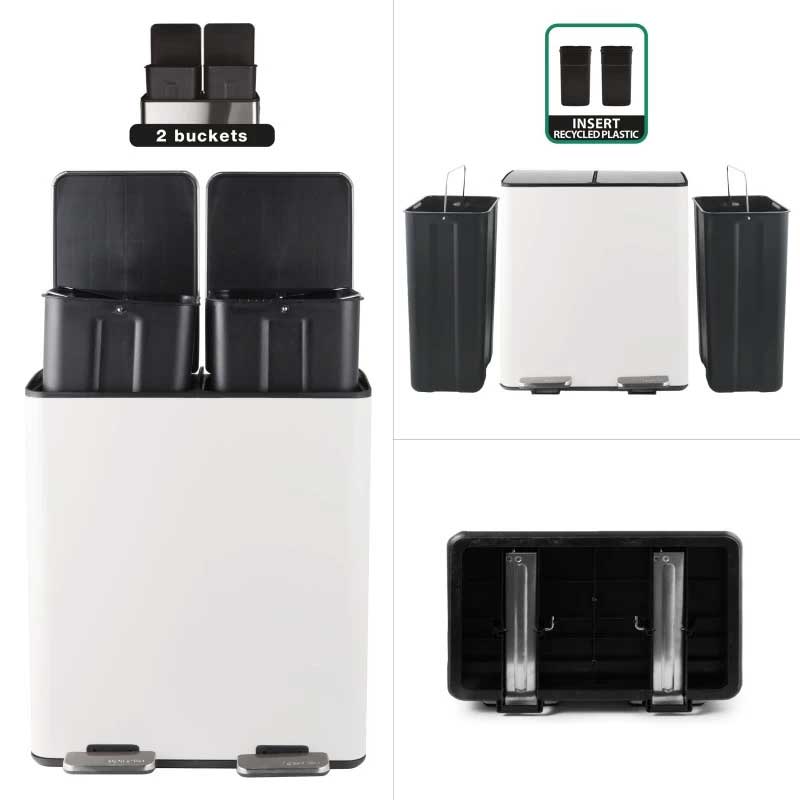 Elegant 40 liter kitchen waste bin for separate waste collection made