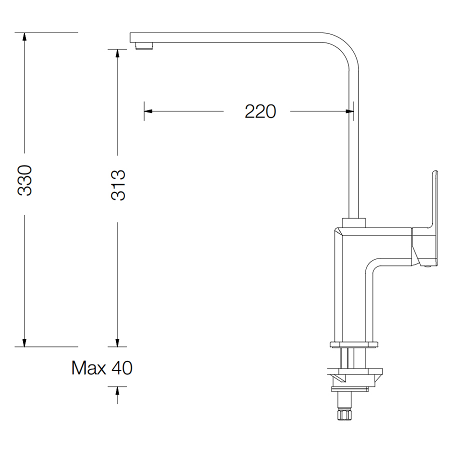 Chromed Brass Mixer For Washbasin Or Sink With Tono Flat Swivel Spout 