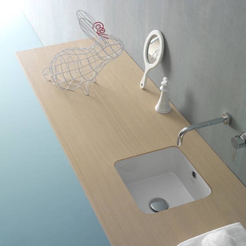 Piano Lavabo Ceramica Globo.Lavabo Da Incasso Sottopiano Ceramica Globo Stone 37x37 Ss037 Bi