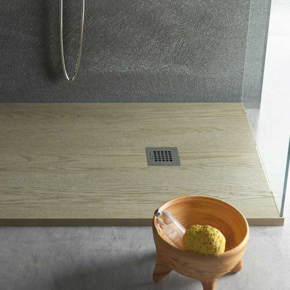 Shower tray 80X200 wood effect made of Relax Design Rocky Wood resin marble