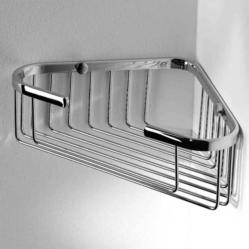 Mensola porta sapone doccia a muro in alluminio ed ottone cromato linea  'Architect s+' by