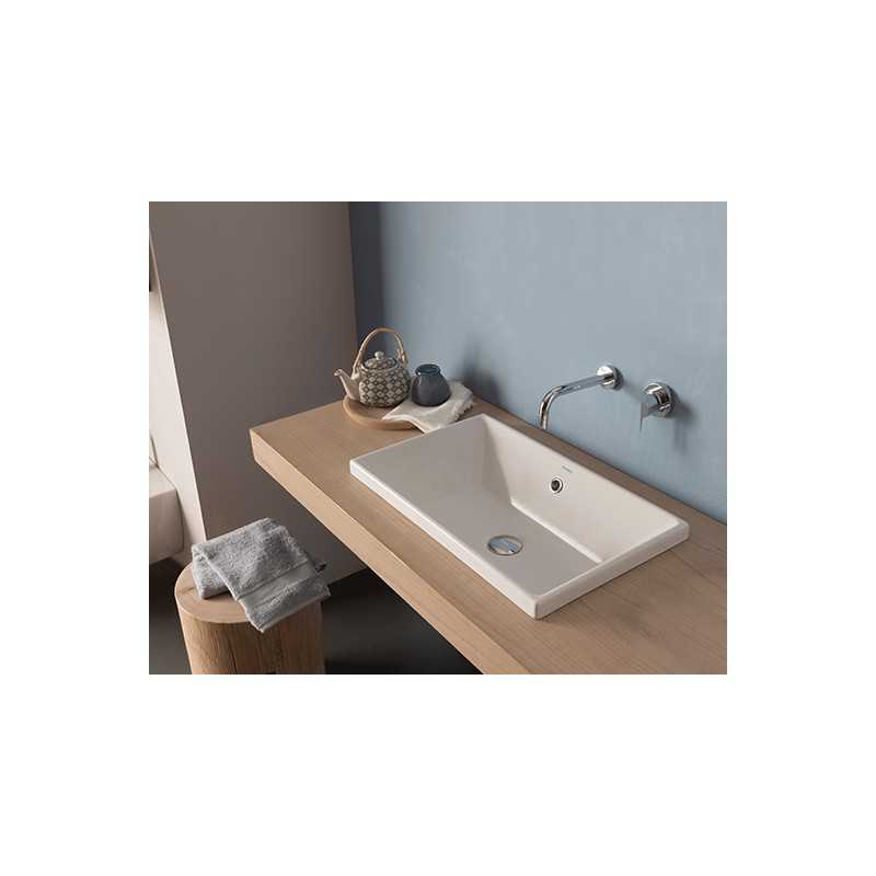 Lavandino Da Incasso Bagno.Lavabo Da Incasso 55x34 Ceramica Globo Stockholm Fo056 Bi