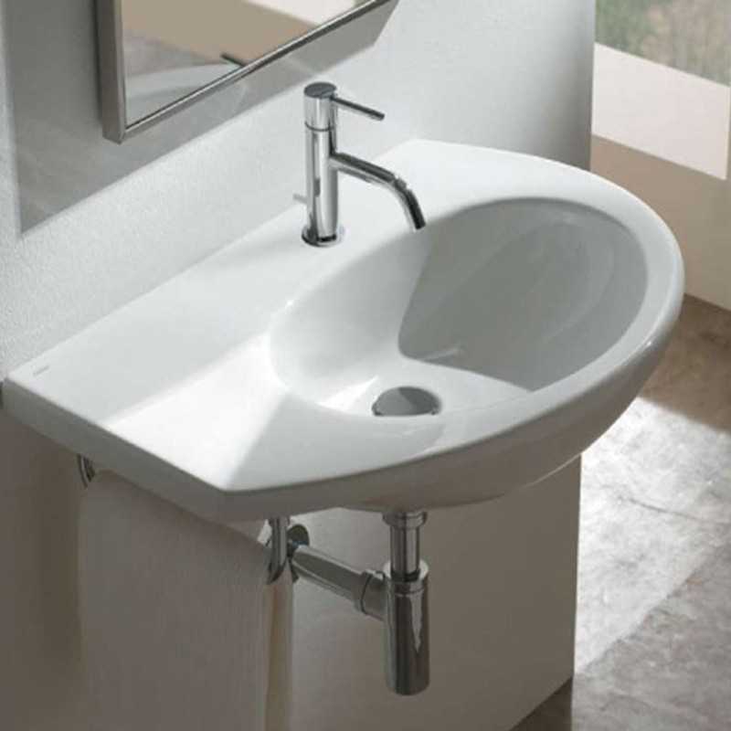 Lavabi Sospesi In Vetro.Lavabo Sospeso Ceramica Globo Grace Asimmetrico Sx Ceramicstore